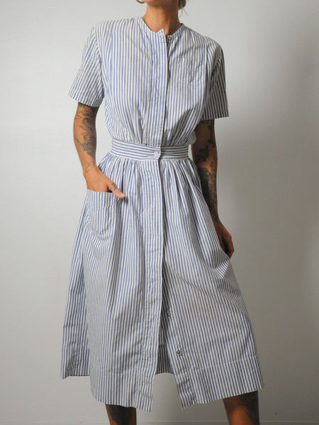 30's Striped Nurse Dress