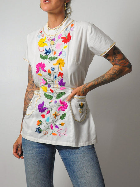 1970's Embroidered Floral Tunic