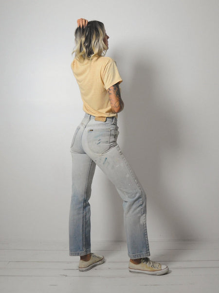 1970's Painted Lee Jeans 27x30