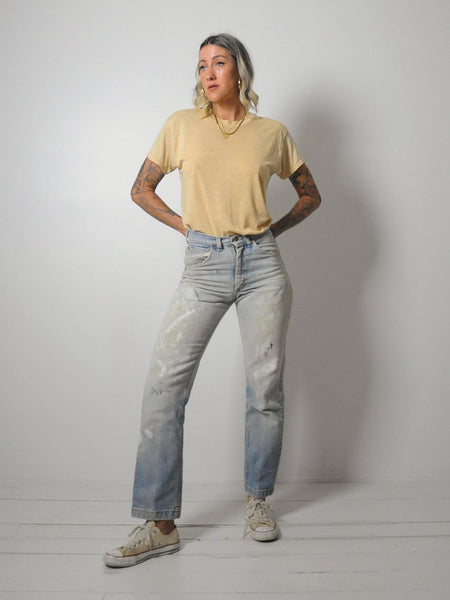 1970's Painted Lee Jeans 27x30