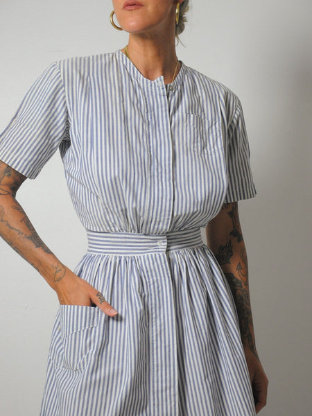 30's Striped Nurse Dress