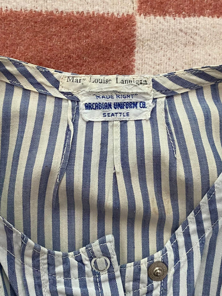 30's Striped Nurse Dress