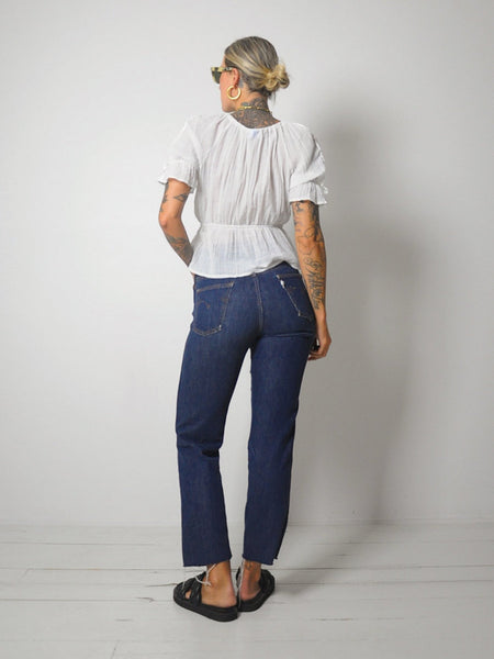 1970's Peplum Gauze Blouse
