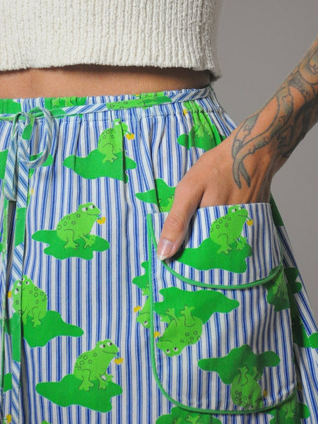 Frog Print Pocket Skirt