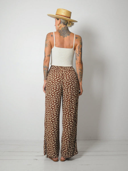 Floral Wide Leg Trousers