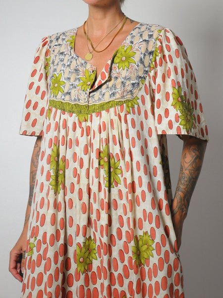 Spotted Floral Tent Dress