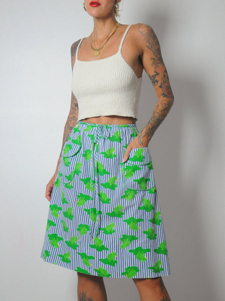 Frog Print Pocket Skirt