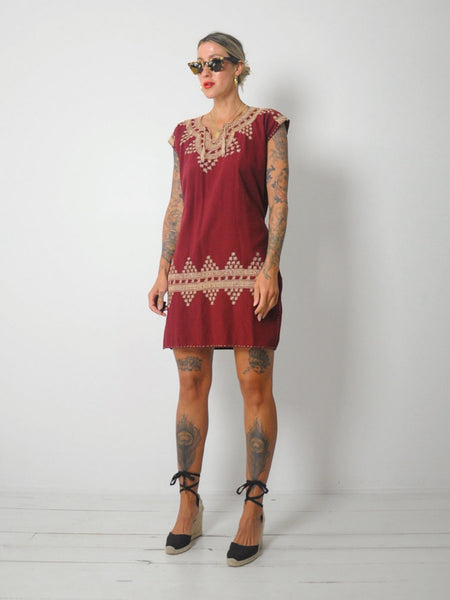 1970's Embroidered Tunic Dress