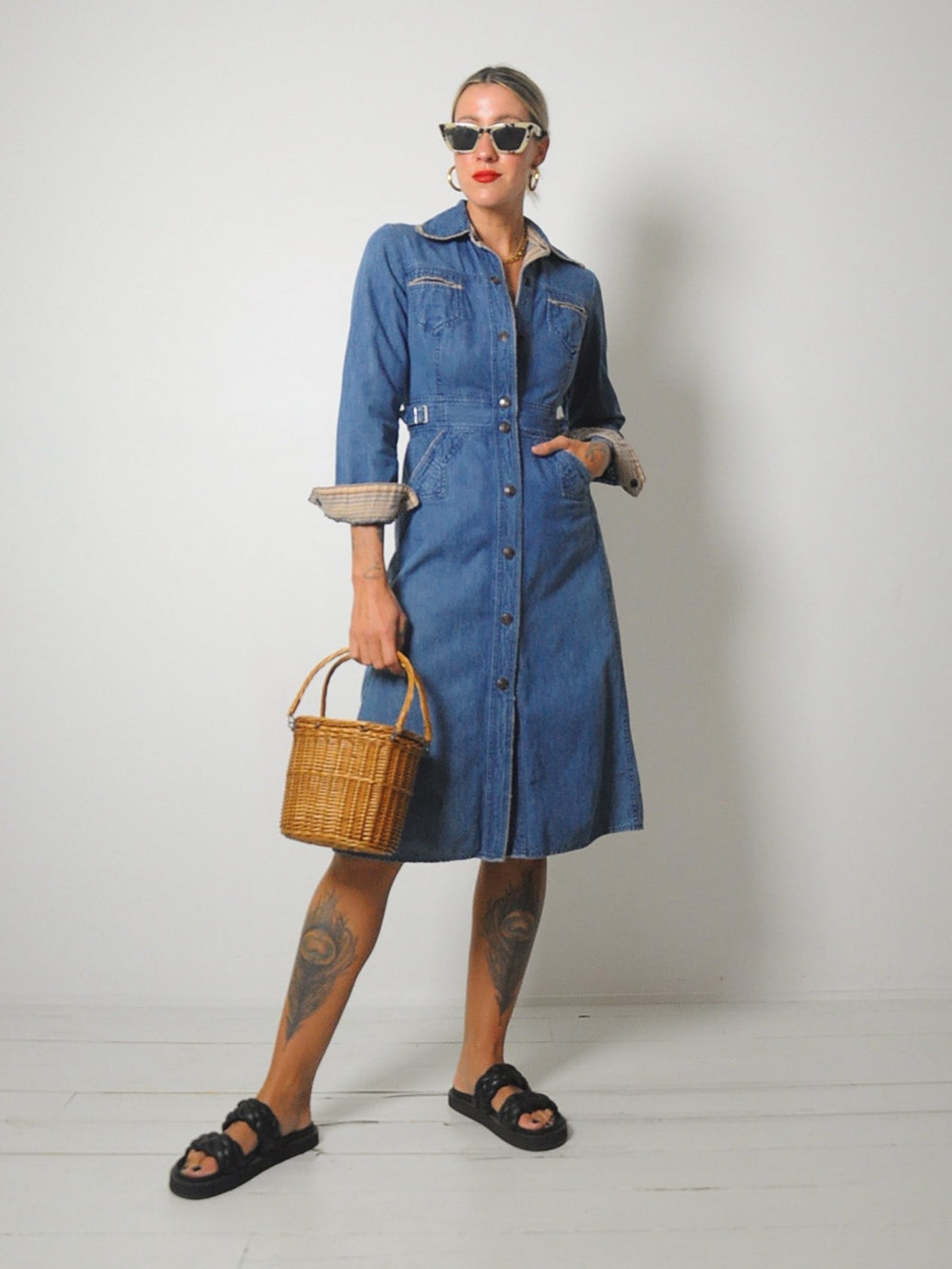 1970's Denim Shirt Dress