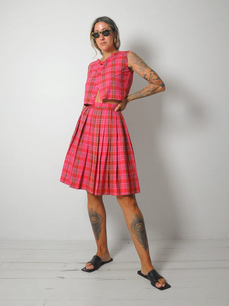 1950's Plaid 2 Piece Skirt Set