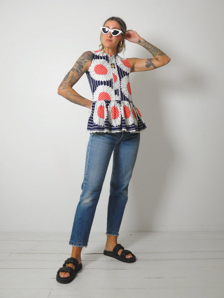 1960's Sunflower Open Back Tunic