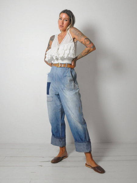 1950's Strong Reliable Side Zip Jeans 30x29
