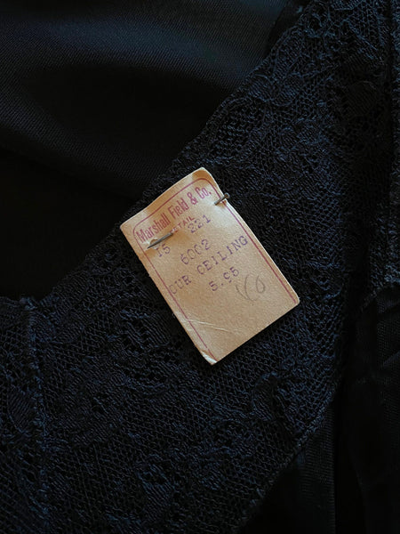 1950's Black Bias Slip Dress