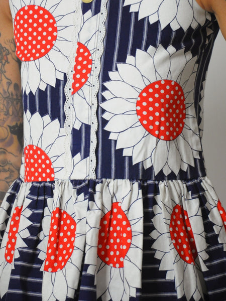 1960's Sunflower Open Back Tunic