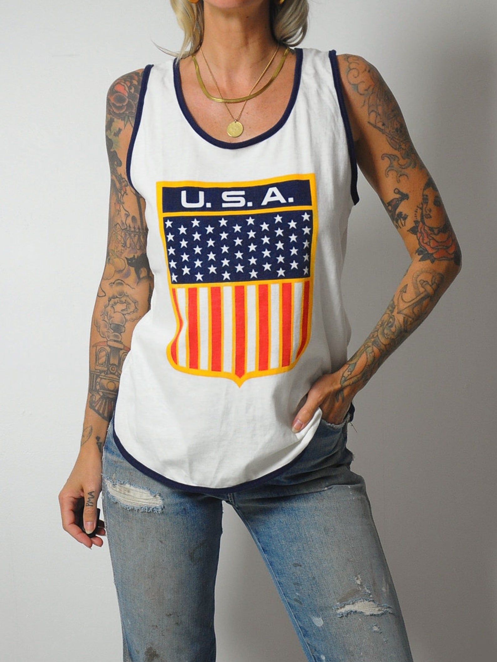 1980's USA Shield Tank Top
