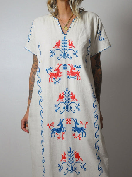 1970's Embroidered Folk Dress