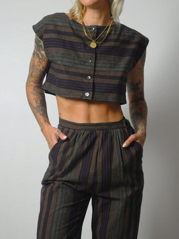 Striped 2 Piece Pant Set