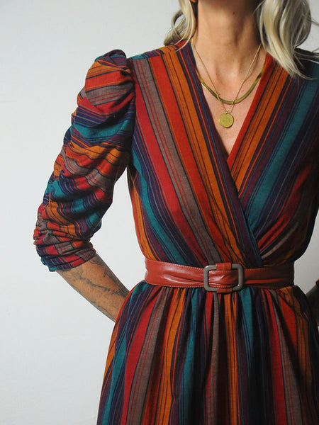 1980's Rainbow Striped Dress