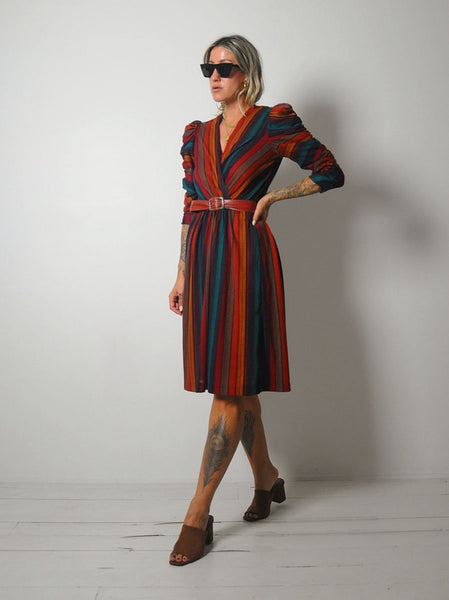1980's Rainbow Striped Dress