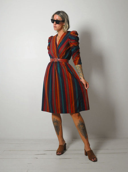 1980's Rainbow Striped Dress
