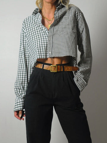 Menswear Plaid Split Shirt