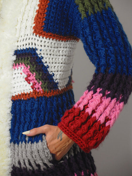 1970's Rainbow Crochet Cardigan