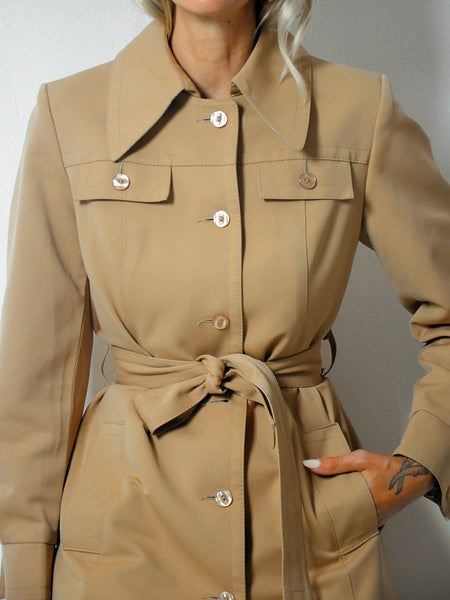1970's Art Deco Lined Trench Coat