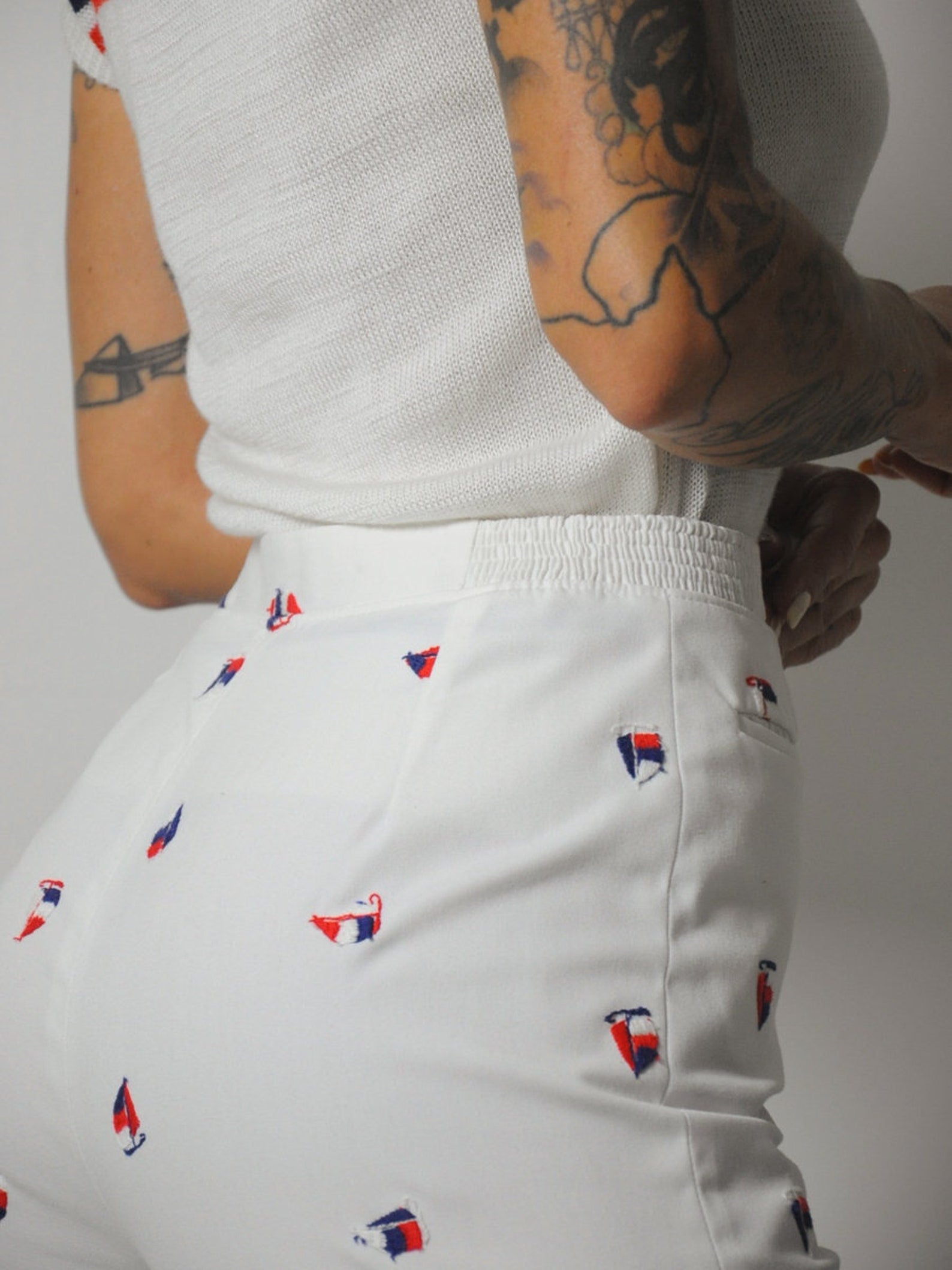 Sailboat Embroidered Trousers 26x29