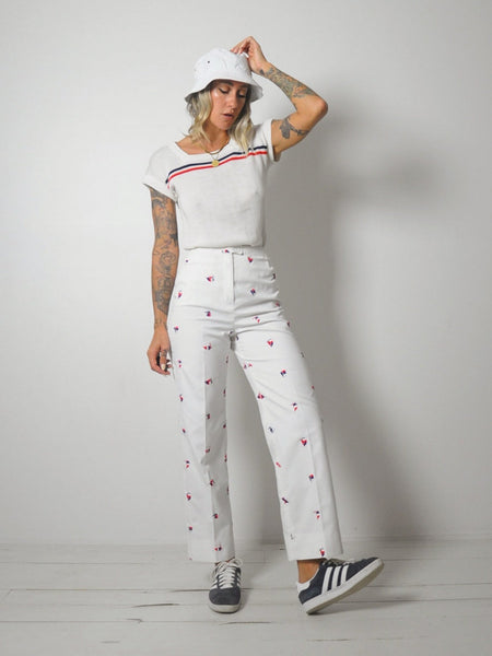 Sailboat Embroidered Trousers 26x29