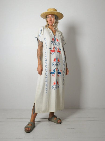 1970's Embroidered Folk Dress
