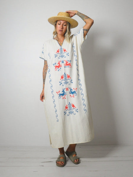 1970's Embroidered Folk Dress