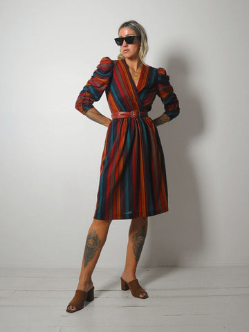 1980's Rainbow Striped Dress