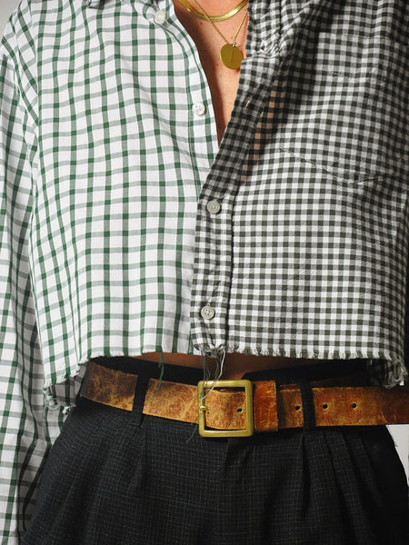 Menswear Plaid Split Shirt
