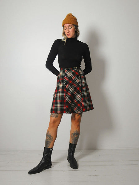 1960's Stewart Plaid Wool Skirt