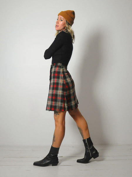 1960's Stewart Plaid Wool Skirt