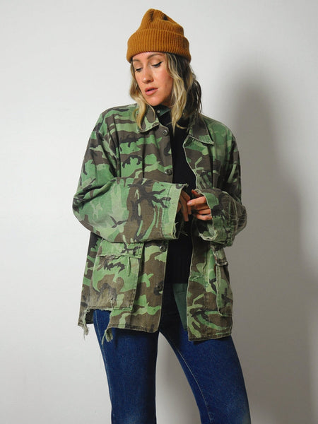 1980's Distressed Camouflage Jacket