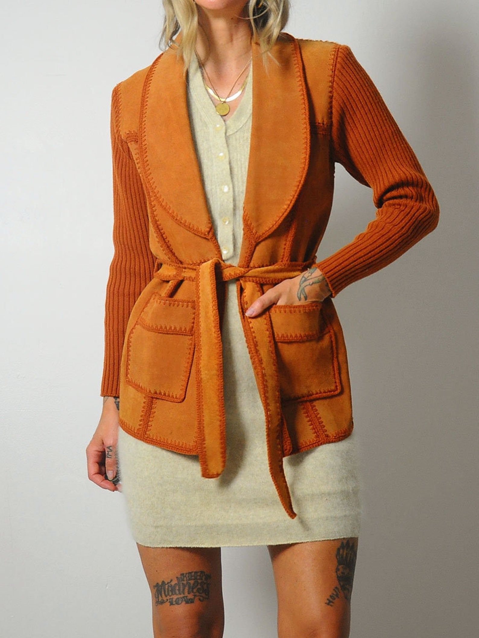 1970's Sienna Suede Knit Jacket