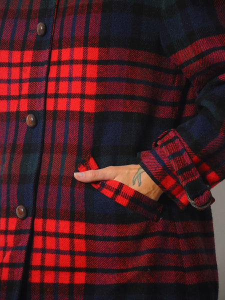 Pendleton Tartan Wool Peacoat