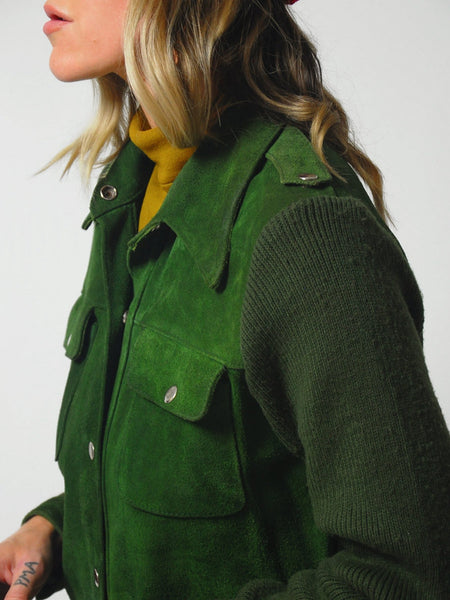 1970's Forest Suede Knit Jacket