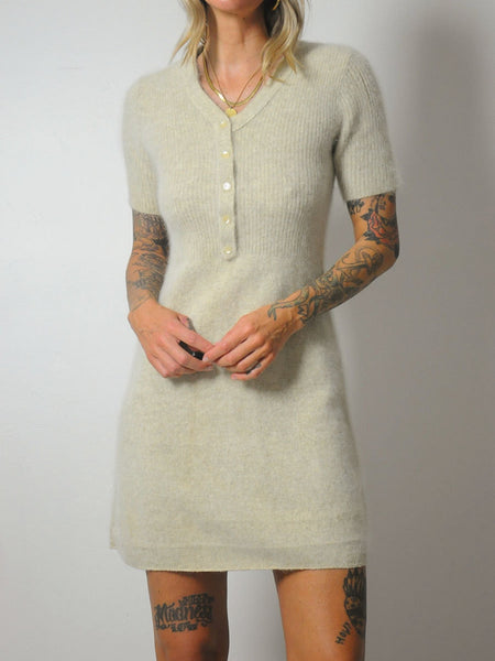 1960's Oatmeal Mohair Sweater dress