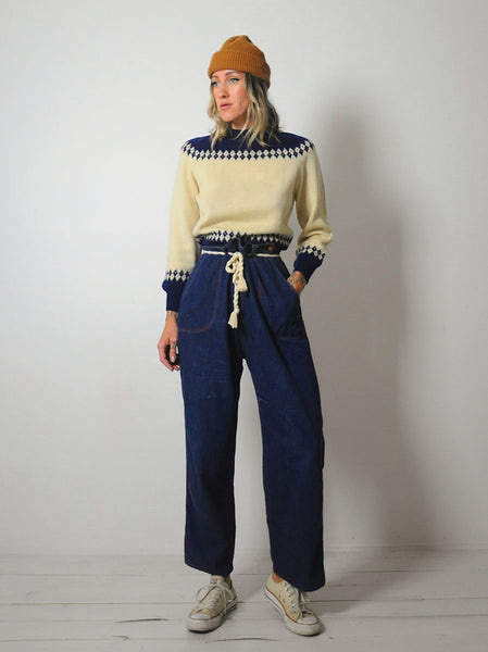 1950's Indigo Side Zip Jeans 30x26.5