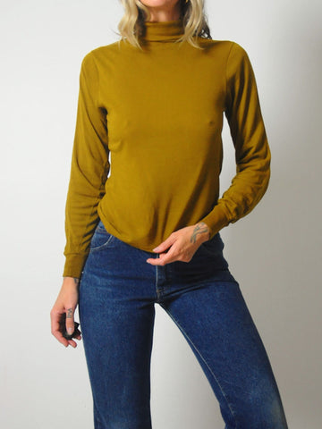 1970's Ochre Thin Turtleneck