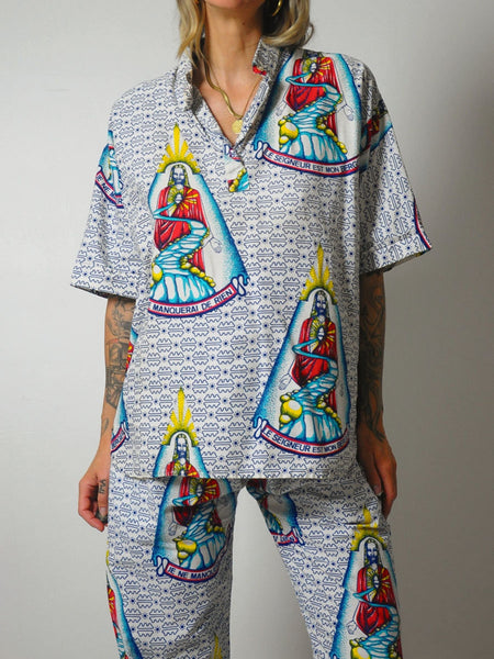 1970's Novelty Jesus Print Pajamas
