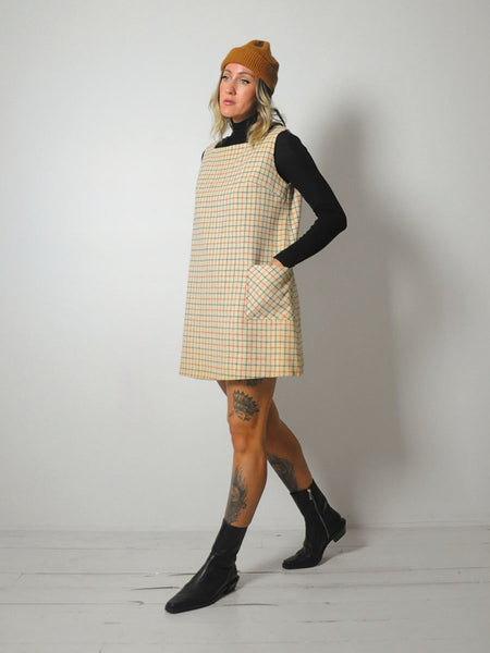 1960's Wool Grid Jumper Dress