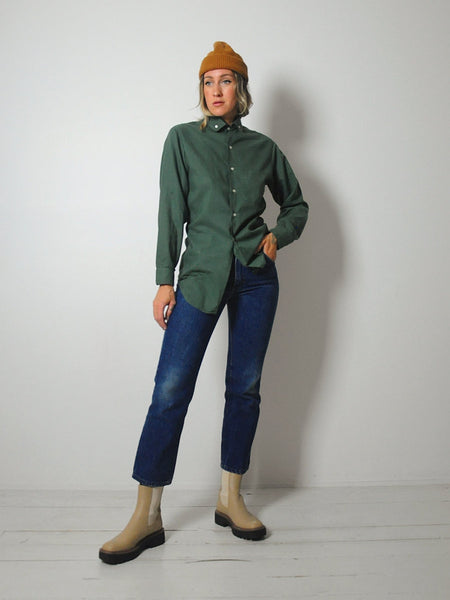 1970's Forest Green Oxford Shirt