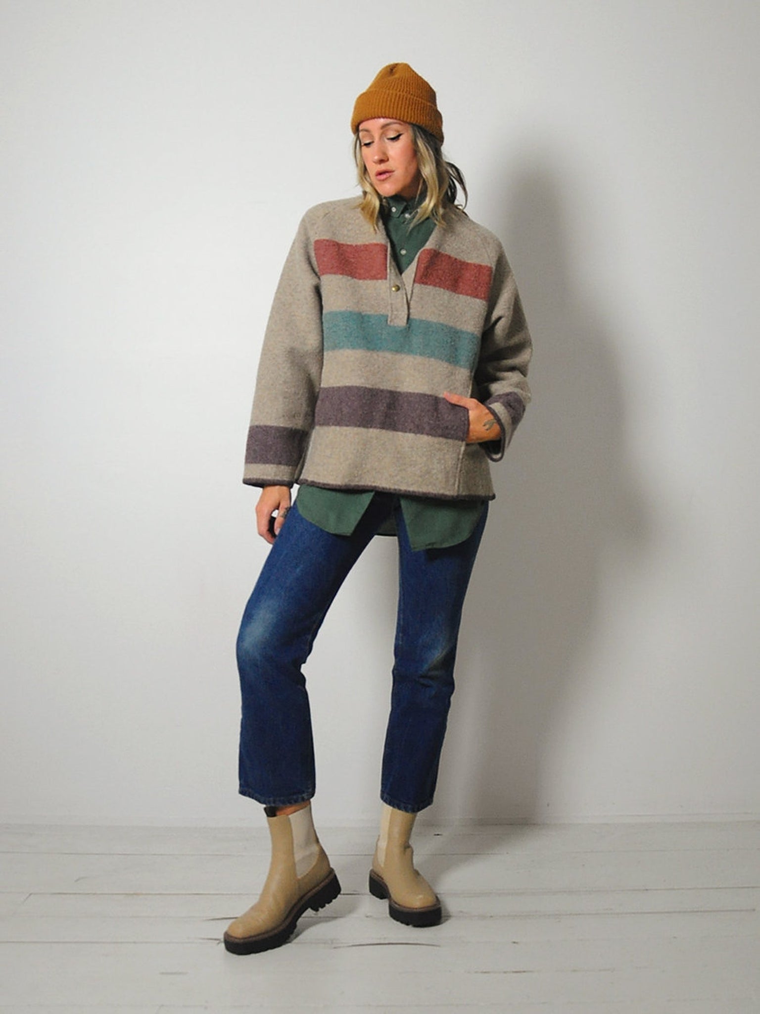 1980's Woolrich Striped Blanket Jacket