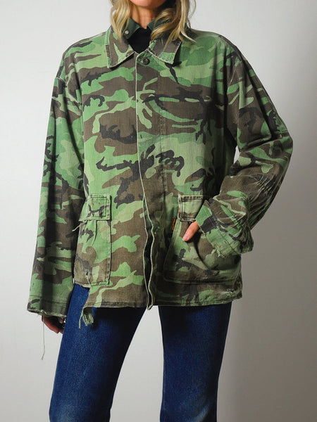 1980's Distressed Camouflage Jacket