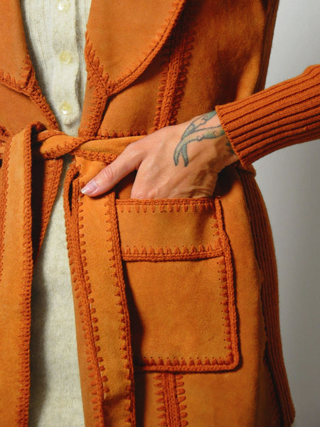 1970's Sienna Suede Knit Jacket