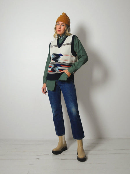 1970's Geo Striped Sweater Vest