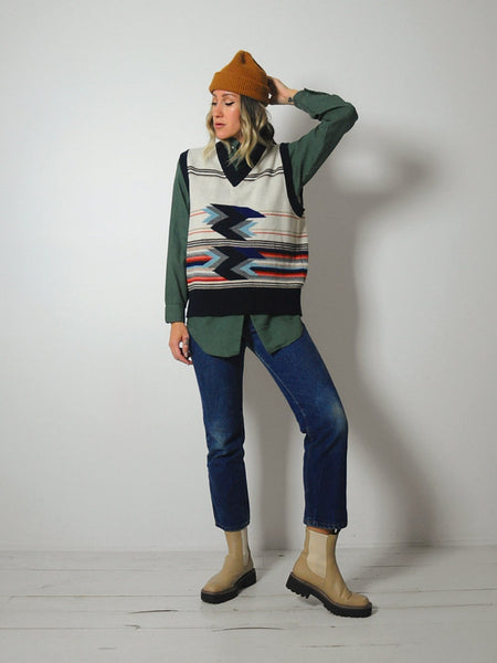 1970's Geo Striped Sweater Vest